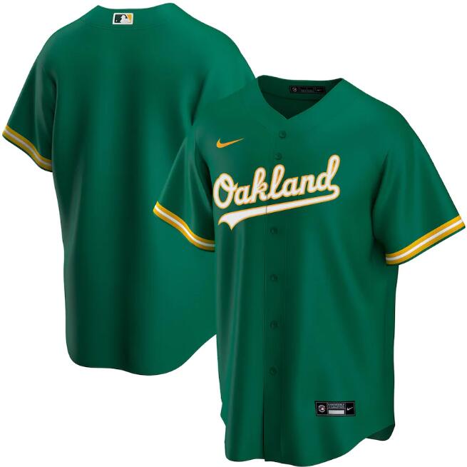 Men's Oakland Athletics Blank 2020 Green MLB Cool Base Stitched Jersey