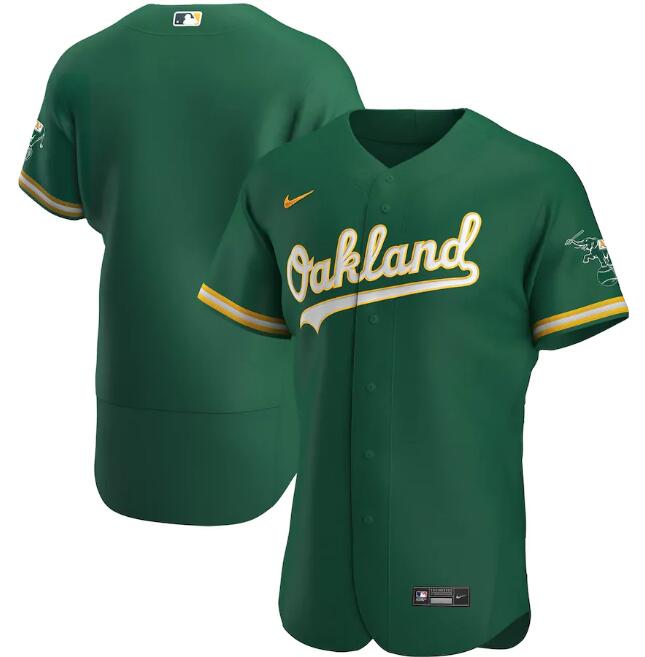 Men's Oakland Athletics Blank Green MLB Flex Base Stitched Jersey