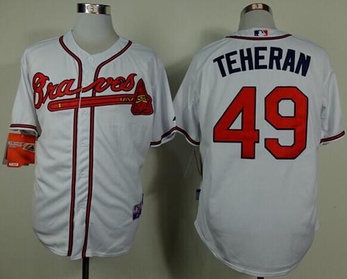 Braves #49 Julio Teheran White Cool Base Stitched MLB Jersey Braves #49 Julio Teheran White Cool Base Stitched MLB Jersey