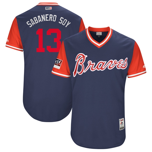 Braves #13 Ronald Acuna Jr. Navy 