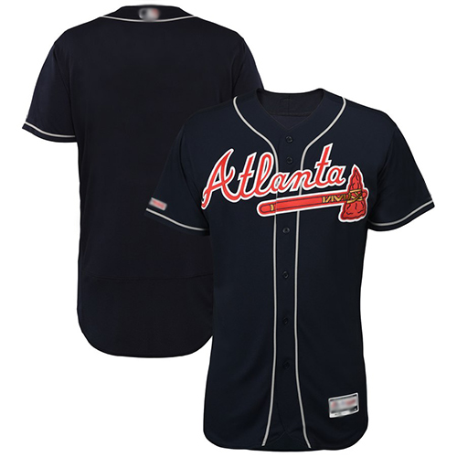 Braves Blank Navy Blue Flexbase Authentic Collection Stitched MLB Jersey Braves Blank Navy Blue Flexbase Authentic Collection Stitched MLB Jersey
