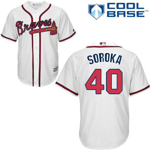 Braves #40 Mike Soroka White New Cool Base Stitched MLB Jersey Braves #40 Mike Soroka White New Cool Base Stitched MLB Jersey
