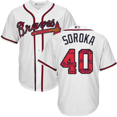 Braves #40 Mike Soroka White Team Logo Fashion Stitched MLB Jersey Braves #40 Mike Soroka White Team Logo Fashion Stitched MLB Jersey