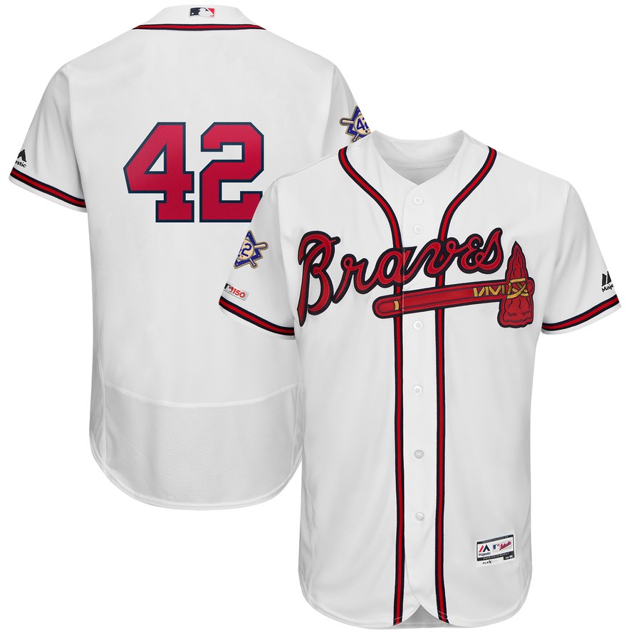Atlanta Braves #42 Majestic 2019 Jackie Robinson Day Flex Base Jersey White