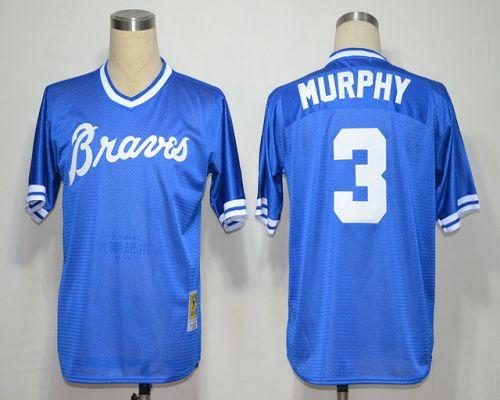 Mitchell and Ness Braves #3 Dale Murphy Blue Throwback Stitched MLB Jersey Mitchell and Ness Braves #3 Dale Murphy Blue Throwback Stitched MLB Jersey