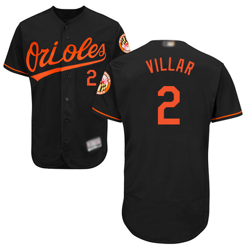 Orioles #2 Jonathan Villar Black Flexbase Authentic Collection Stitched MLB Jersey