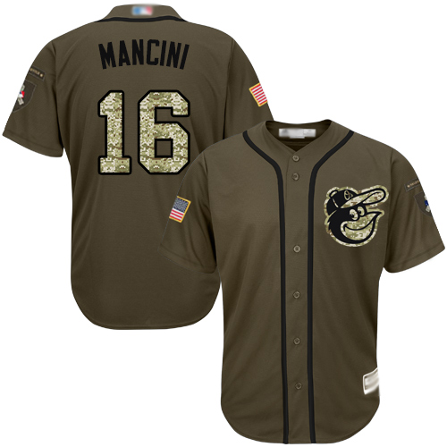 Orioles #16 Trey Mancini Green Salute to Service Stitched MLB Jersey