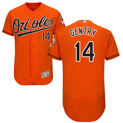Orioles #14 Craig Gentry Orange Flexbase Authentic Collection Stitched MLB Jersey