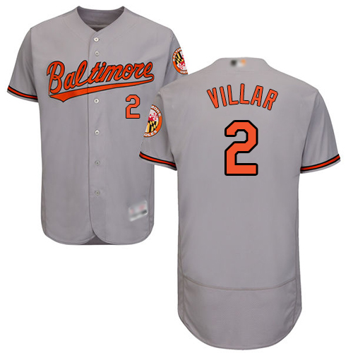 Orioles #2 Jonathan Villar Grey Flexbase Authentic Collection Stitched MLB Jersey