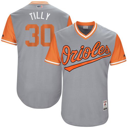 Orioles #30 Chris Tillman Gray "Tilly" Players Weekend Authentic Stitched MLB Jersey
