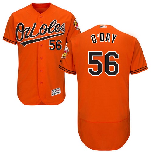 Orioles #56 Darren O'Day Orange Flexbase Authentic Collection Stitched MLB Jersey