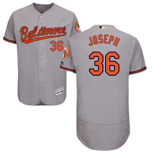Orioles #36 Caleb Joseph Grey Flexbase Authentic Collection Stitched MLB Jersey