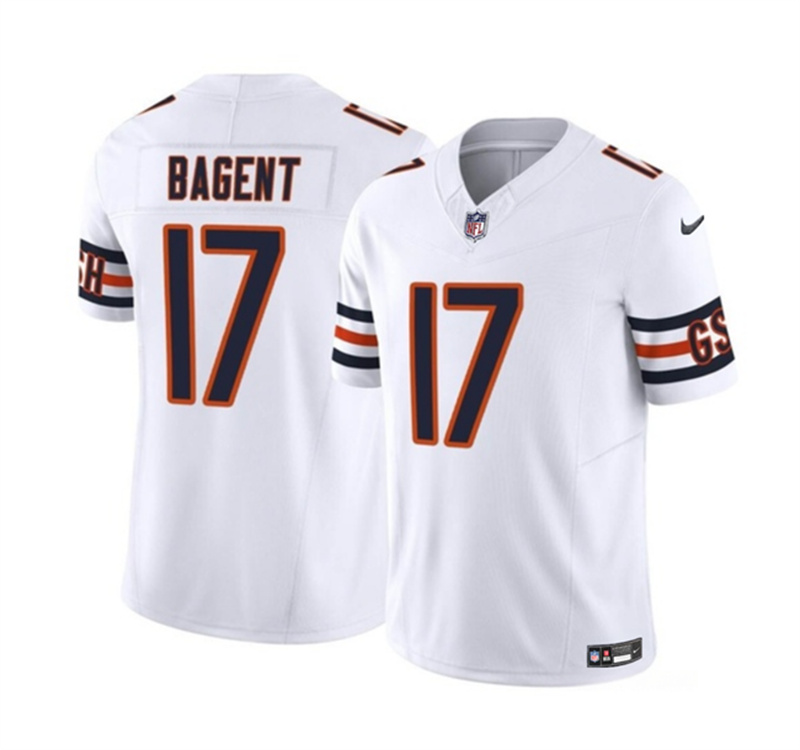 Men's Chicago Bears #17 Tyson Bagent White 2023 F.U.S.E. Vapor Untouchable Limited Stitched Football Jersey