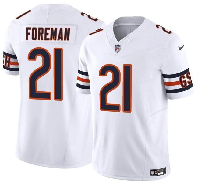 Men's Chicago Bears #21 D'Onta Foreman White 2023 F.U.S.E. Vapor Stitched Football Jersey