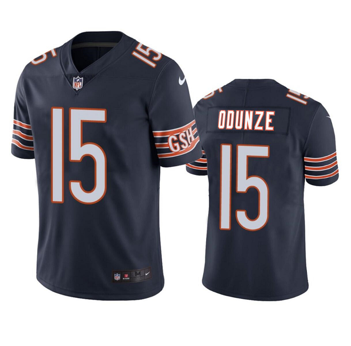 Men's Chicago Bears #15 Rome Odunze Navy 2024 Draft Vapor Stitched Football Jersey