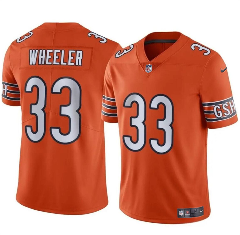 Men's Chicago Bears #33 Ian Wheeler Orange Vapor Stitched Football Jersey