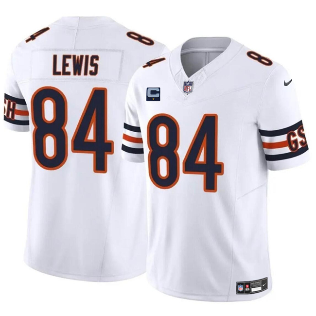 Men's Chicago Bears #84 Marcedes Lewis White 2024 F.U.S.E. With 1-star C Patch Vapor Untouchable Limited Stitched Football Jersey