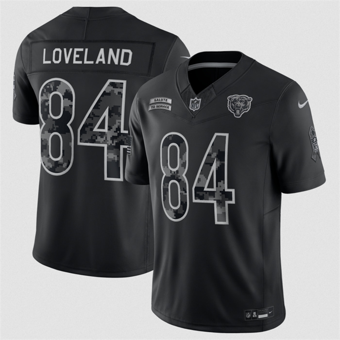 Men's Chicago Bears #84 Colston Loveland Black F.U.S.E. 2026 Salute to Service Limited Stitched Football Jersey