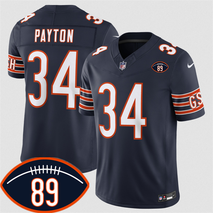 Men's Chicago Bears #34 Walter Payton Navy 2026 With Mike Ditka 89 Patch F.U.S.E. Vapor Untouchable Limited Stitched Football Jersey Men's Chicago Bears #34 Walter Payton Navy 2026 With Mike Ditka 89 Patch F.U.S.E. Vapor Untouchable Limited Stitched Football Jersey