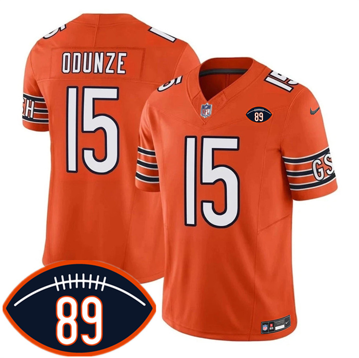 Men's Chicago Bears #15 Rome Odunze Orange 2026 F.U.S.E. With Mike Ditka 89 Patch Vapor Untouchable Limited Stitched Football Jersey