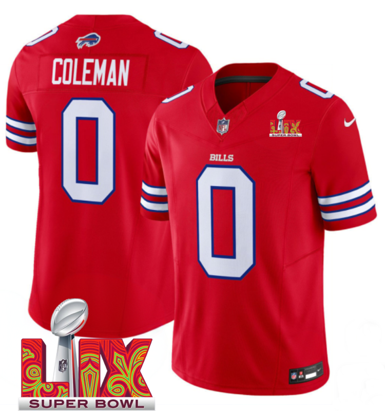 Men's Buffalo Bills #0 Keon Coleman Red F.U.S.E. 24/25 Super Bowl LIX Vapor Untouchable Limited Stitched Football Jersey Men's Buffalo Bills #0 Keon Coleman Red F.U.S.E. 24/25 Super Bowl LIX Vapor Untouchable Limited Stitched Football Jersey