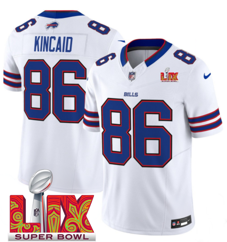 Men's Buffalo Bills #86 Dalton Kincaid White F.U.S.E. 24/25 Super Bowl LIX Vapor Untouchable Limited Stitched Football Jersey