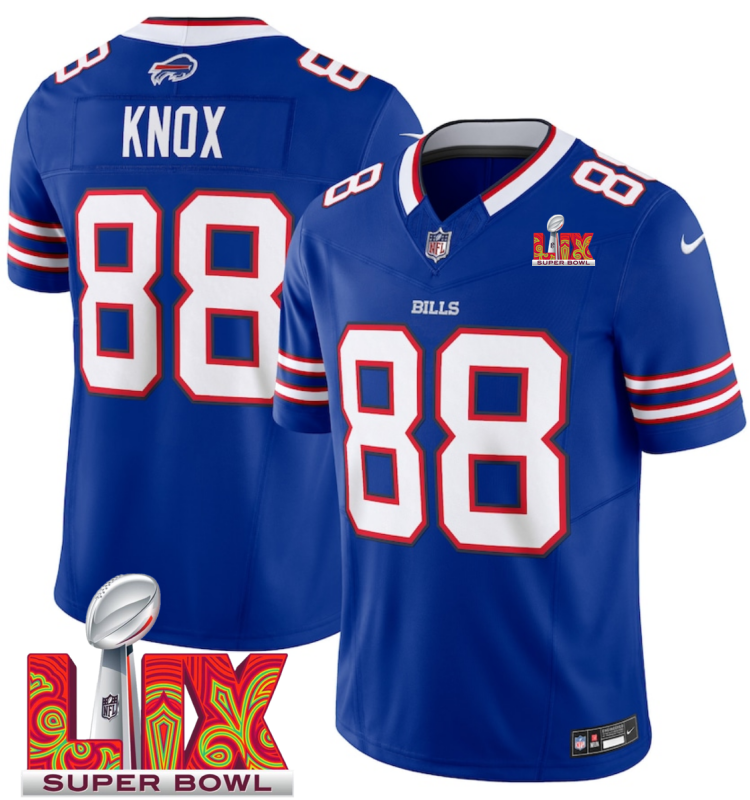 Men's Buffalo Bills #88 Dawson Knox Royal F.U.S.E. 24/25 Super Bowl LIX Vapor Untouchable Limited Stitched Football Jersey Men's Buffalo Bills #88 Dawson Knox Royal F.U.S.E. 24/25 Super Bowl LIX Vapor Untouchable Limited Stitched Football Jersey