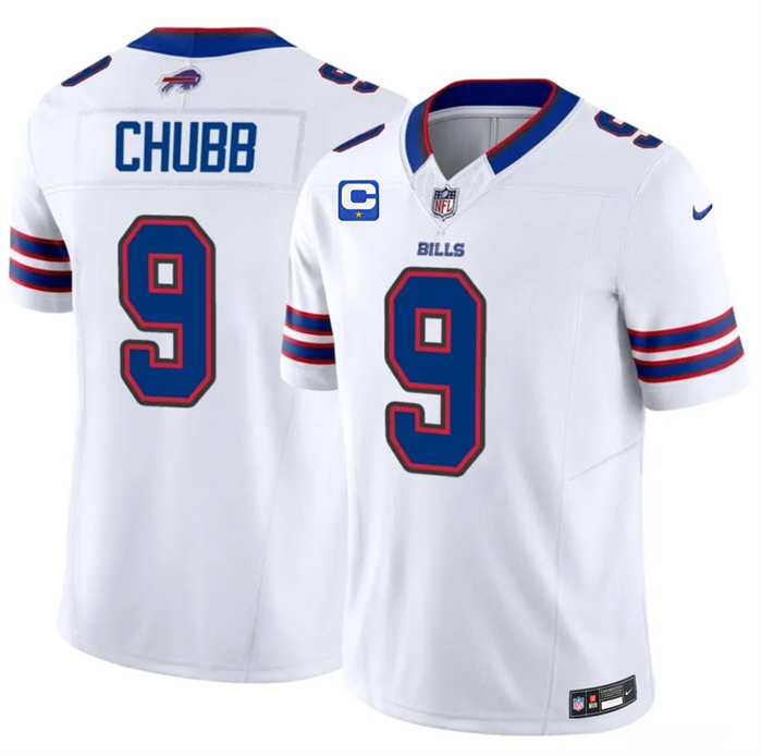 Men's Buffalo Bills #9 Bradley Chubb White 2026 F.U.S.E. 1-Star C Patch Vapor Untouchable Limited Stitched Football Jersey