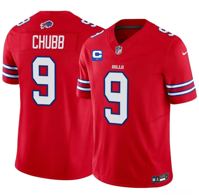 Men's Buffalo Bills #9 Bradley Chubb Red 2026 F.U.S.E. 1-Star C Patch Vapor Untouchable Limited Stitched Football Jersey