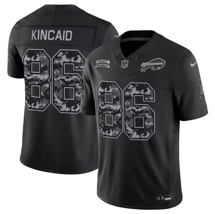 Men's Buffalo Bills #86 Dalton Kincaid Black F.U.S.E. 2026 Salute to Service Limited Stitched Football Jersey