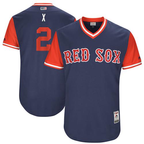 Red Sox #2 Xander Bogaerts Navy "X" Players Weekend Authentic Stitched MLB Jersey