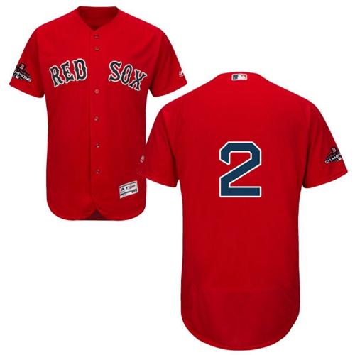 Red Sox #2 Xander Bogaerts Red Flexbase Authentic Collection 2018 World Series Champions Stitched MLB Jersey