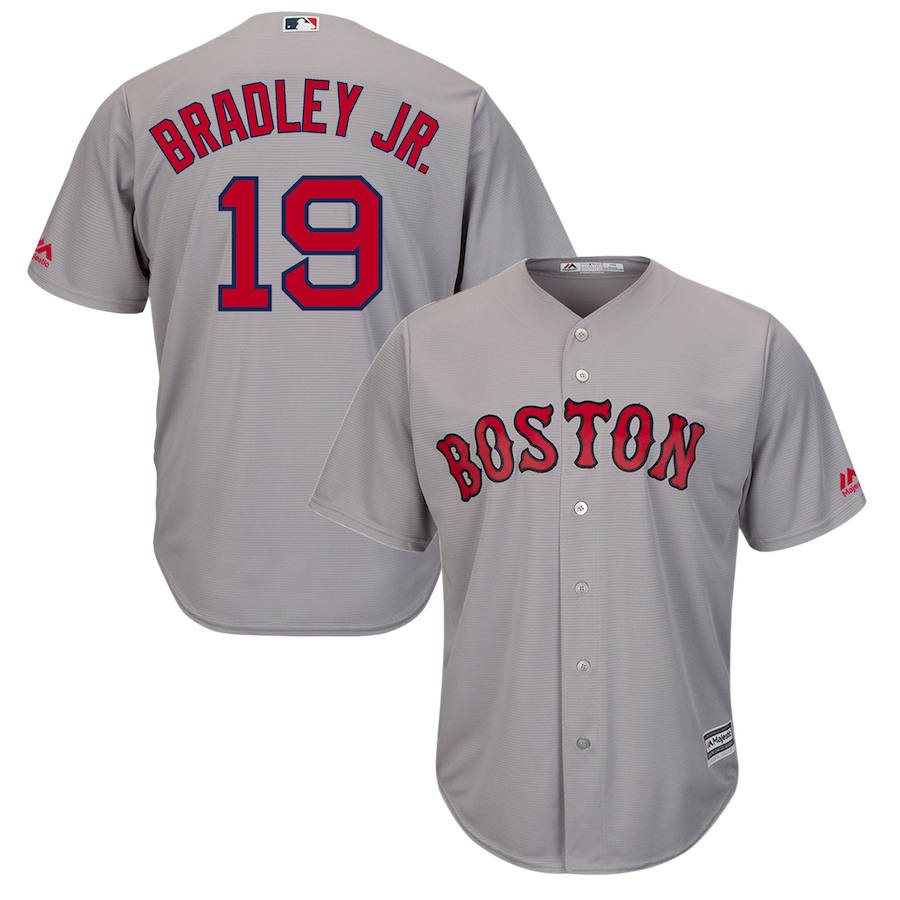 Boston Red Sox #19 Jackie Bradley Jr. Majestic Official Cool Base Player Jersey Gray