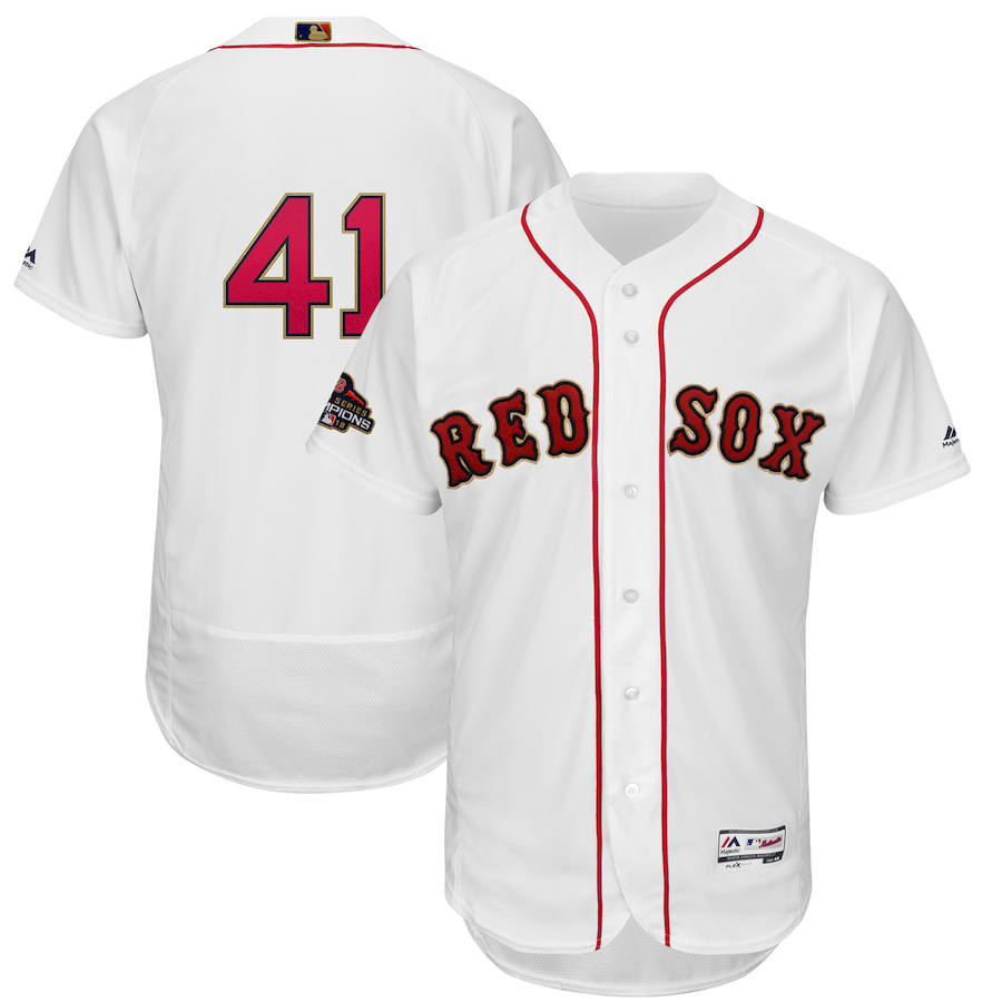 Boston Red Sox #41 Chris Sale Majestic 2019 Gold Program Flex Base Player Jersey White
