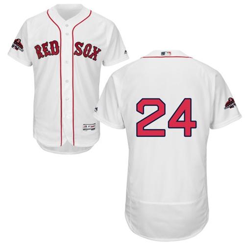 Red Sox #24 David Price White Flexbase Authentic Collection 2018 World Series Champions Stitched MLB Jersey