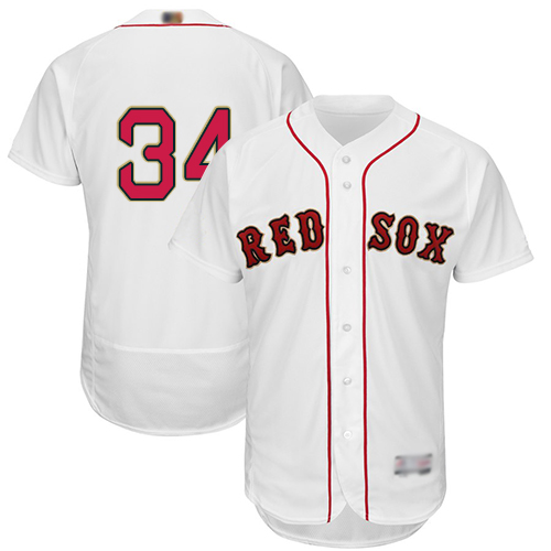 Red Sox #34 David Ortiz White FlexBase Authentic 2019 Gold Program Cool Base Stitched MLB Jersey