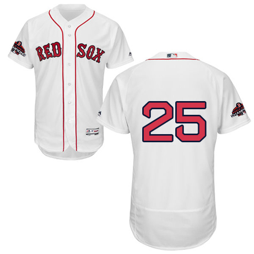 Red Sox #25 Jackie Bradley Jr White Flexbase Authentic Collection 2018 World Series Champions Stitched MLB Jersey