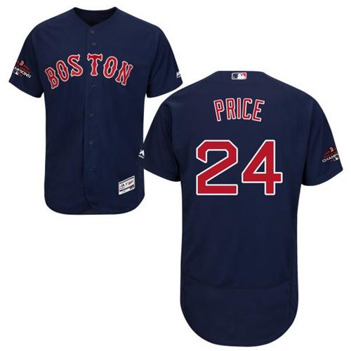 Red Sox #24 David Price Navy Blue Flexbase Authentic Collection 2018 World Series Champions Stitched MLB Jersey