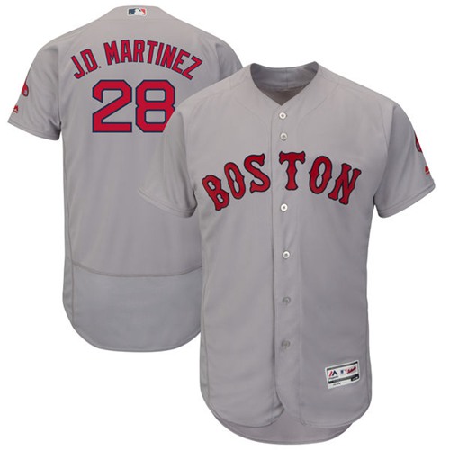 Red Sox #28 J. D. Martinez Grey Flexbase Authentic Collection Stitched MLB Jersey