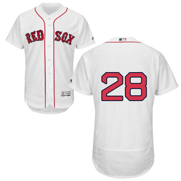 Red Sox #28 J. D. Martinez White Flexbase Authentic Collection Stitched MLB Jersey