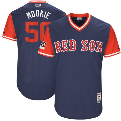Red Sox #50 Mookie Betts Navy "Mookie" Players Weekend Authentic Stitched MLB Jersey