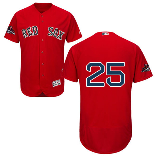 Red Sox #25 Jackie Bradley Jr Red Flexbase Authentic Collection 2018 World Series Champions Stitched MLB Jersey