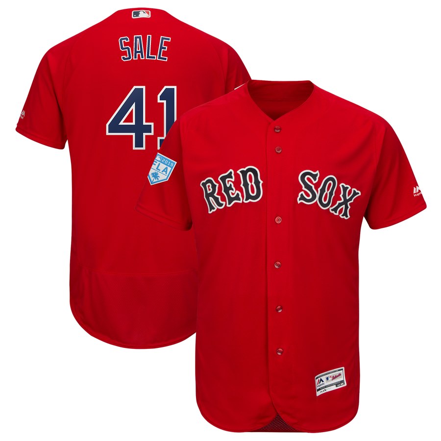 Red Sox #41 Chris Sale Red 2019 Spring Training Flex Base Stitched MLB Jersey