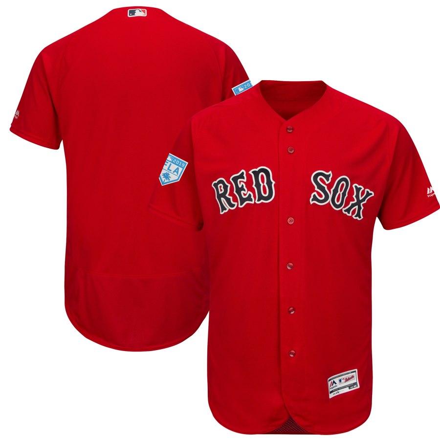 Red Sox Blank Red 2019 Spring Training Flex Base Stitched MLB Jersey