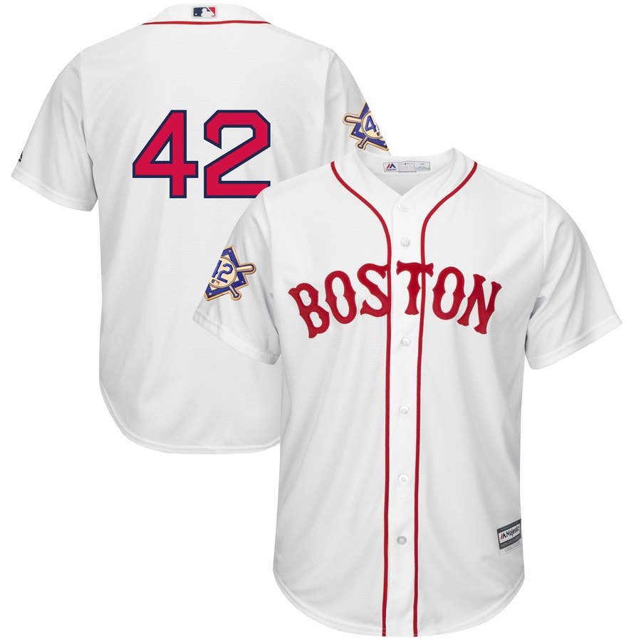Boston Red Sox #42 Majestic 2019 Jackie Robinson Day Official Cool Base Jersey White