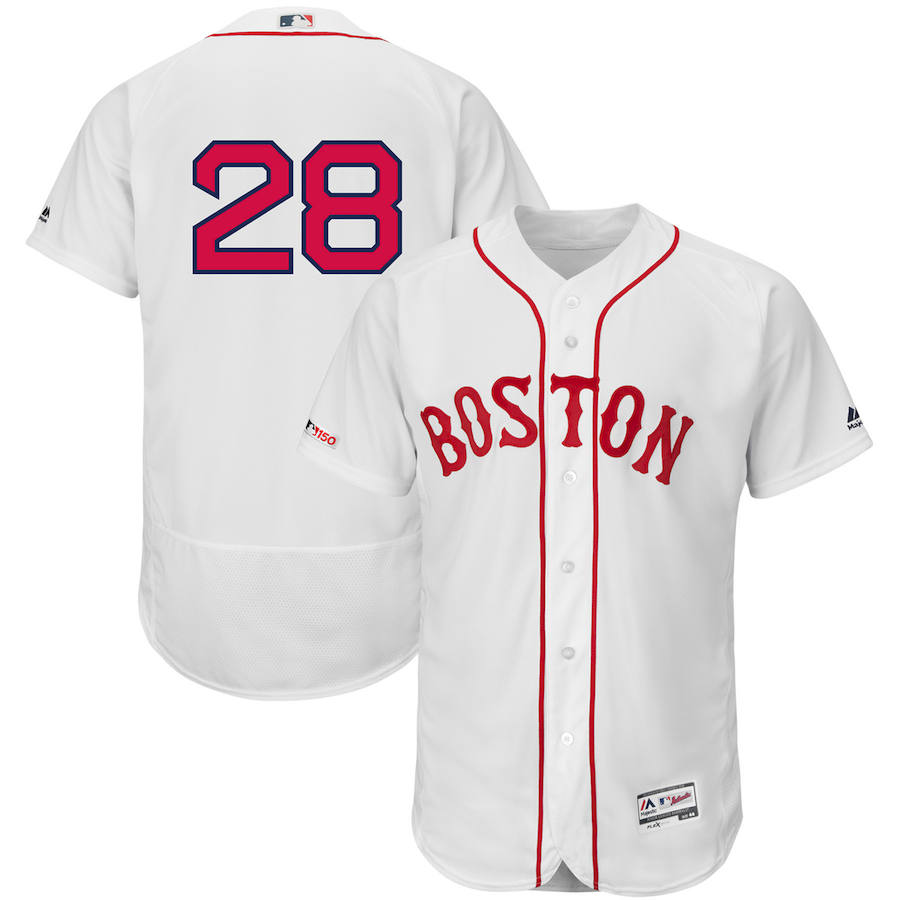 Boston Red Sox #28 J.D. Martinez Majestic Alternate Authentic Collection Flex Base Player Jersey White