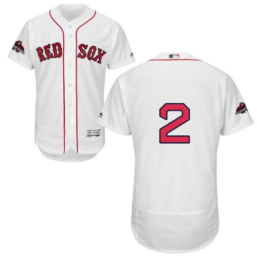 Red Sox #2 Xander Bogaerts White Flexbase Authentic Collection 2018 World Series Champions Stitched MLB Jersey