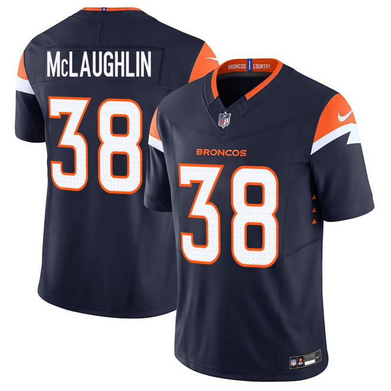 Men's Denver Broncos #38 Jaleel McLaughlin Navy F.U.S.E. Vapor Limited Stitched Football Jersey