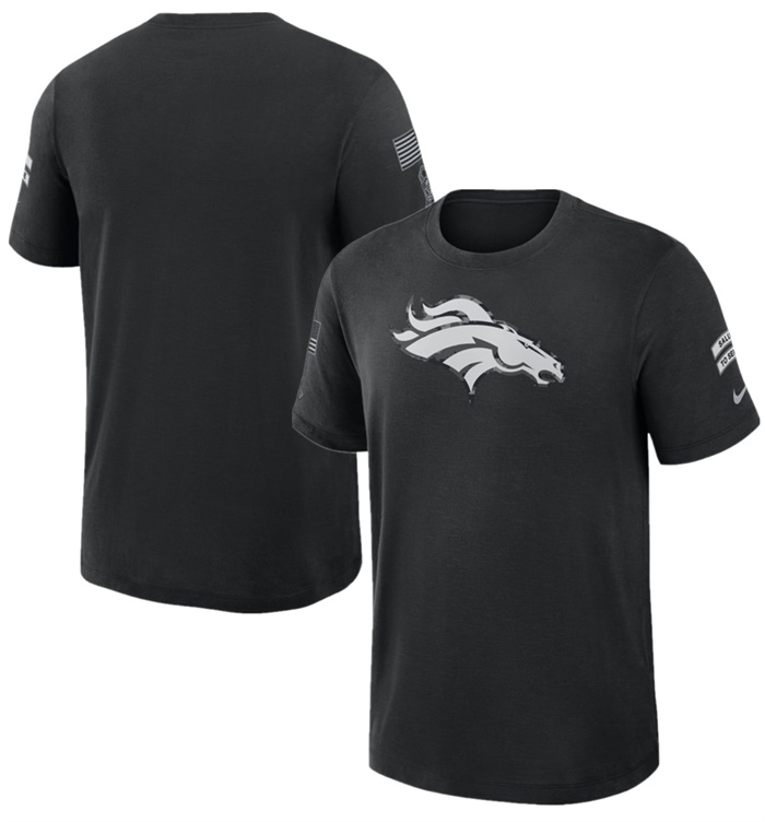 Men's Denver Broncos Black 2026 Salute to Service Sideline Dri-FIT T-Shirt