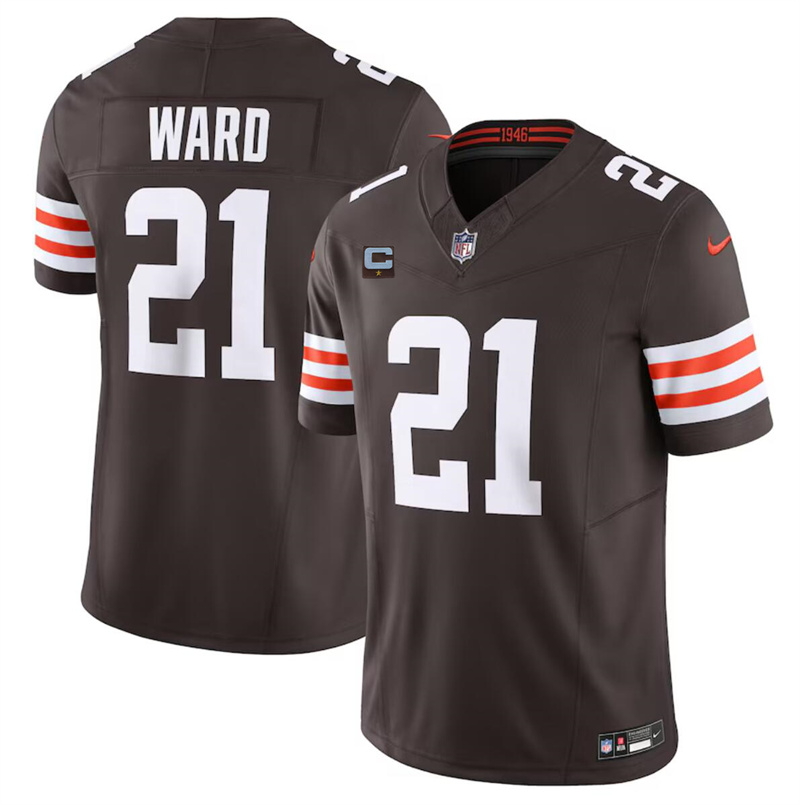 Men's Cleveland Browns #21 Denzel Ward Brown 2024 F.U.S.E. With 1-Star C Patch Vapor Untouchable Limited Stitched Jersey